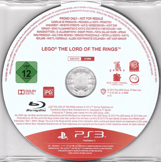 LEGO Lord Of The Rings box art for Playstation 3